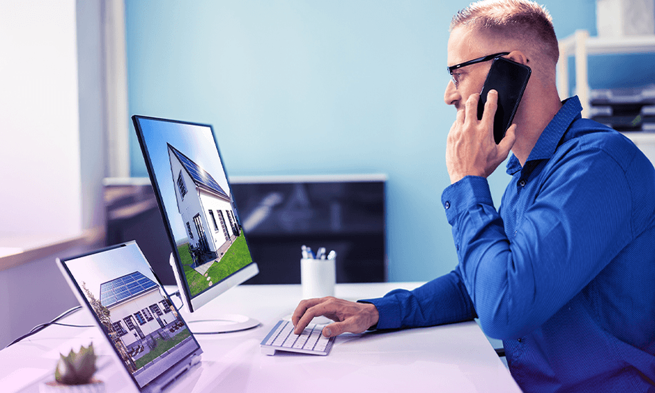 Real estate agent on phone