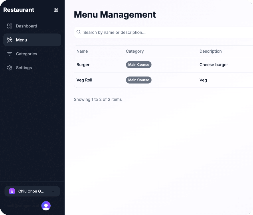 Dynamic Menu Control Center